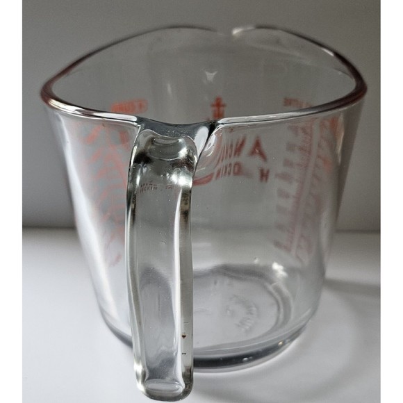 Anchor Hocking Glass Measuring Cup Open Handle 4-Cups 32oz 1-Quart Red Lettering - Picture 5 of 10